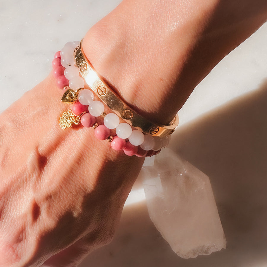 LOVE Rose Quartz Bracelet