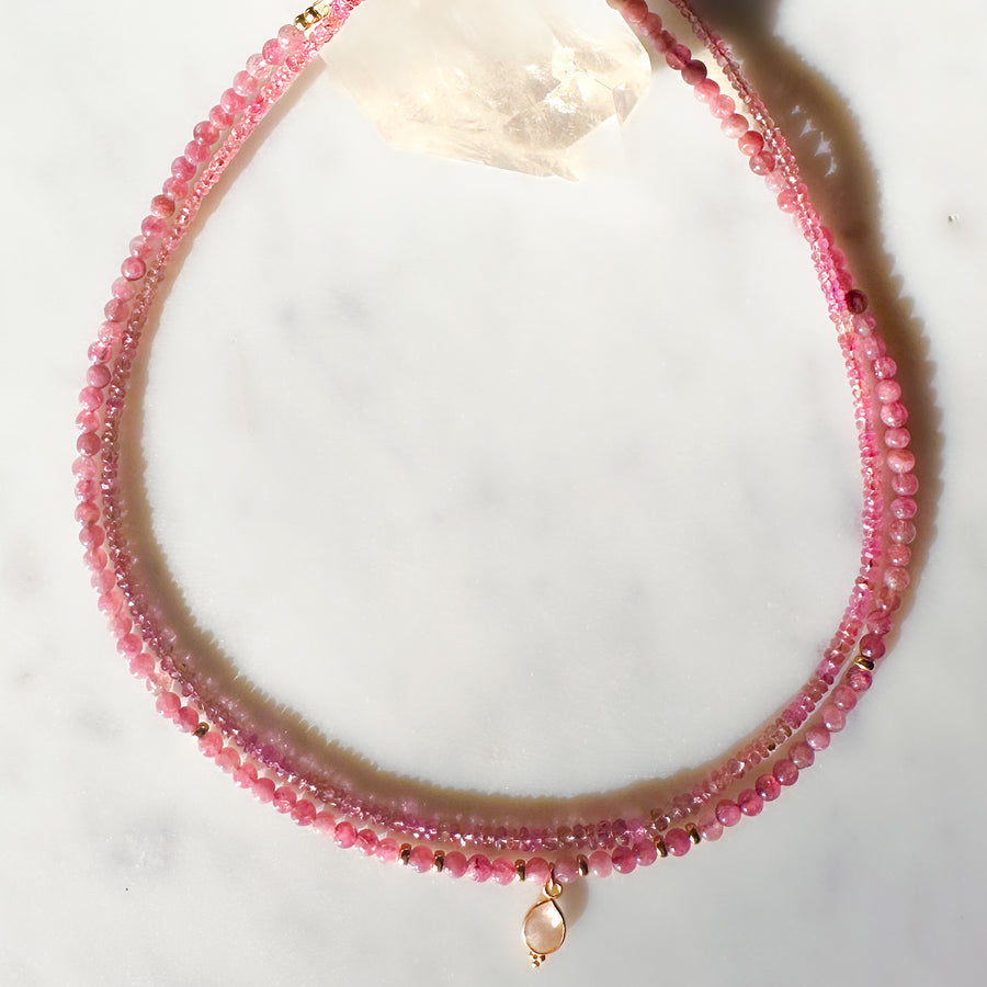 BLOOM IN LOVE Pink Tourmaline Chocker