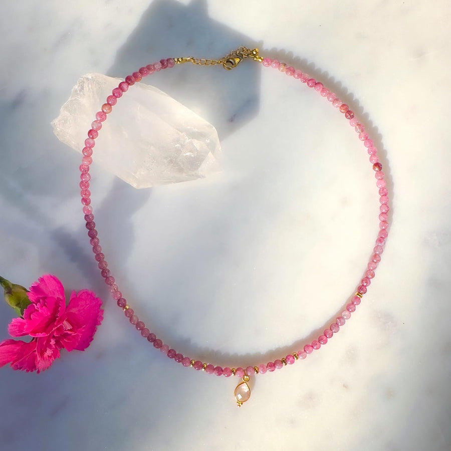 BLOOM IN LOVE Pink Tourmaline Chocker