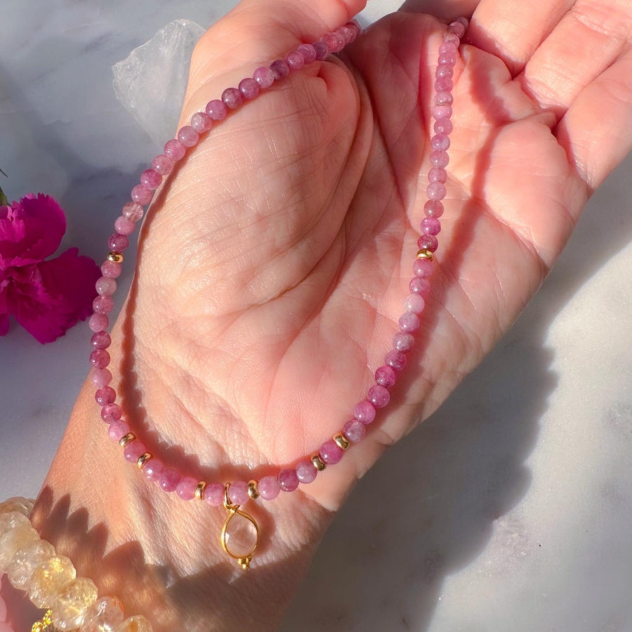 BLOOM IN LOVE Pink Tourmaline Chocker