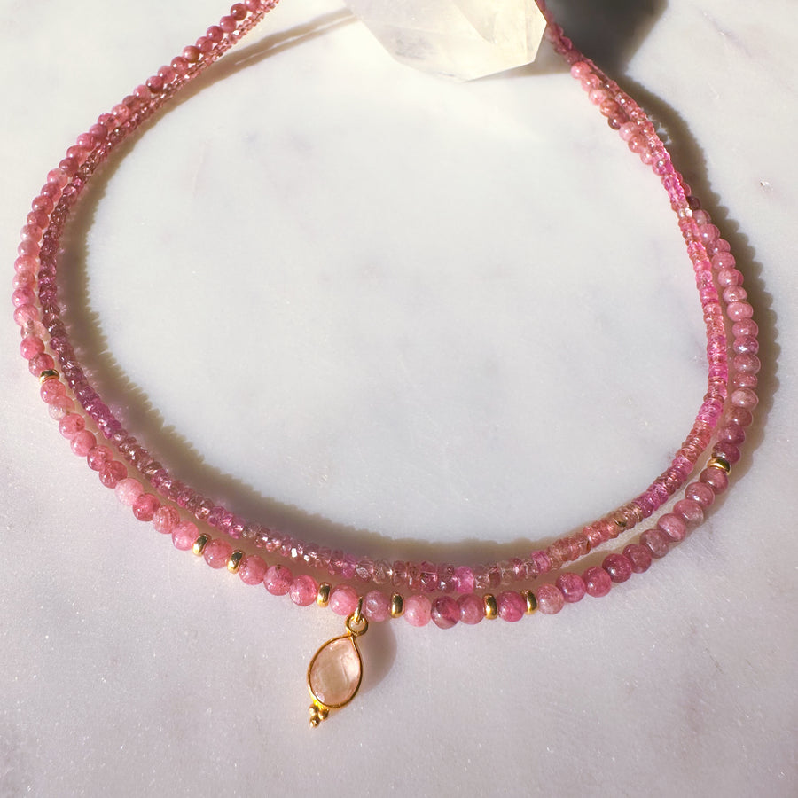 BLOOM IN LOVE Pink Tourmaline Chocker