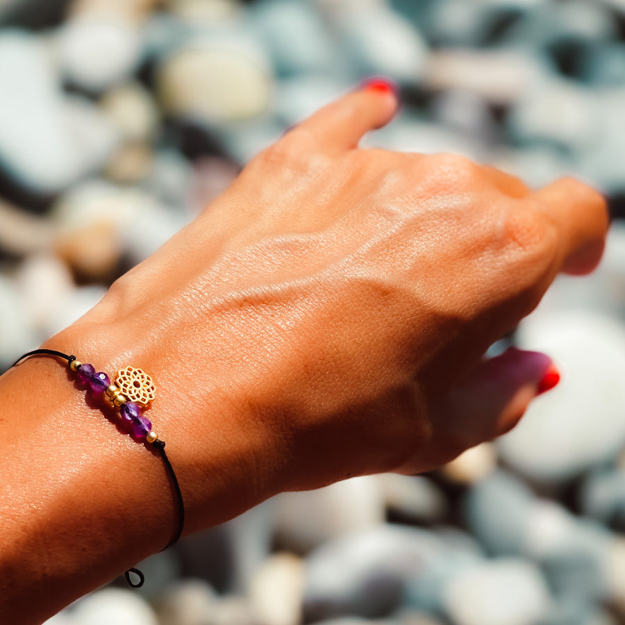 CHAKRAS Stone-Bracelets BLACK