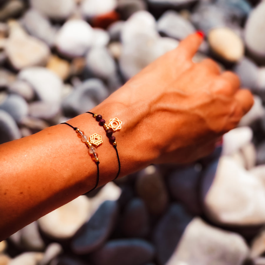 CHAKRAS Stone-Bracelets BLACK